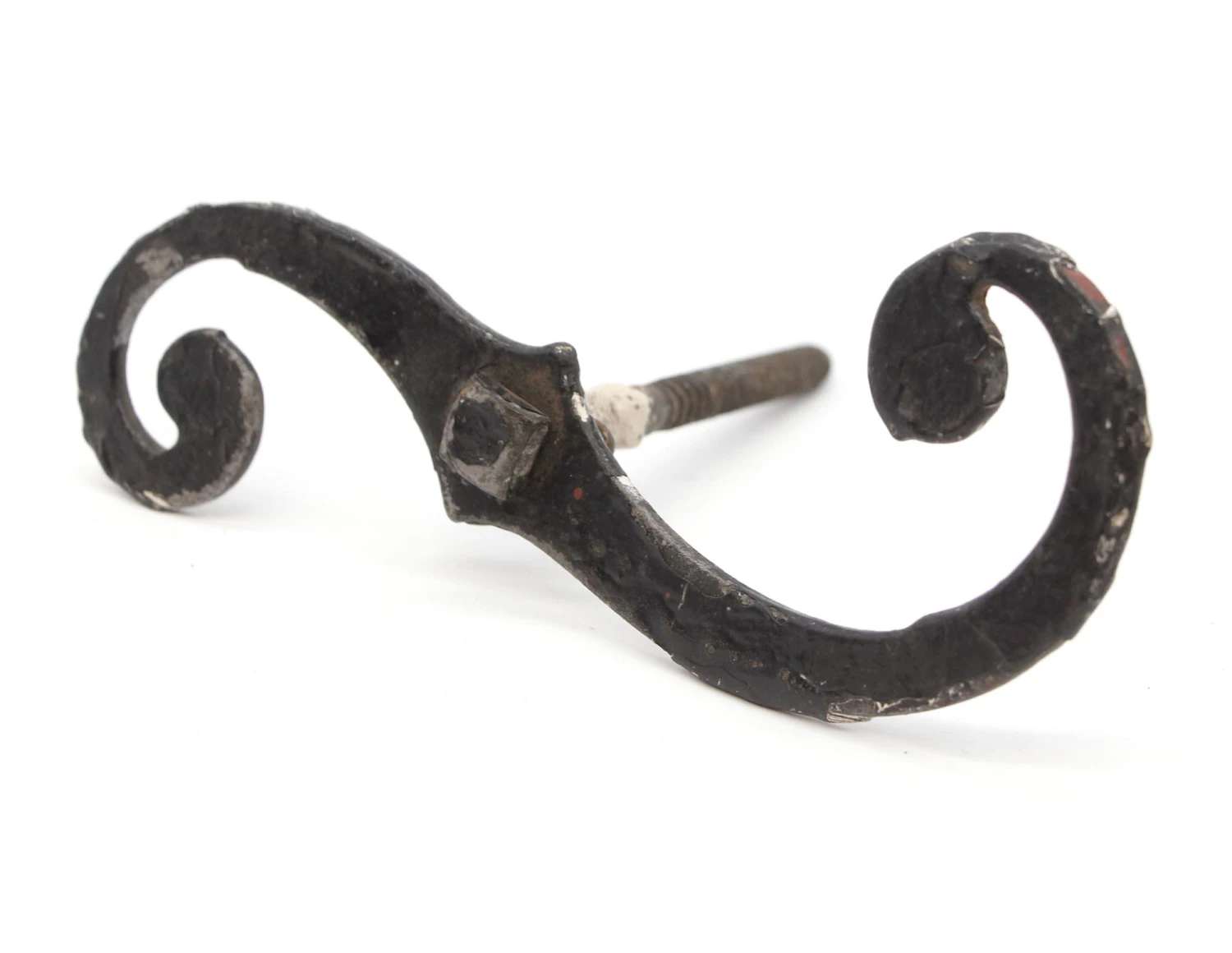 Antique Hand Forged 6.75 In. Wrought Iron Black Shutter Dog 4 Antique Hand Forged 6.75 In. Wrought Iron Black Shutter Dog - Image 2