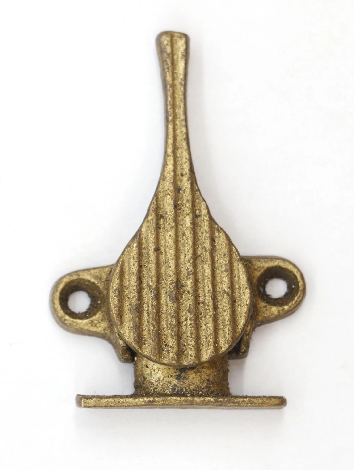 Vintage Lined Brass Plated Steel Window Sash Lock 4 Vintage Lined Brass Plated Steel Window Sash Lock - Image 2