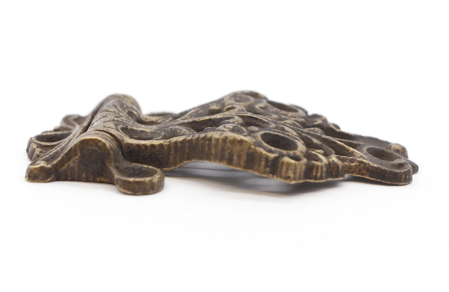 Antique 3.625 In. Victorian Bronze Offset Ice Box Hinge 4 Antique 3.625 In. Victorian Bronze Offset Ice Box Hinge - Image 2